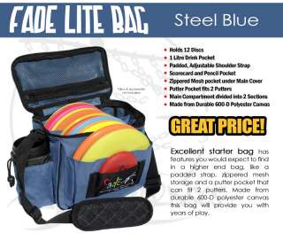   LITE BAG Fits about 12 discs   Great Disc Golf Bag STEEL BLUE  