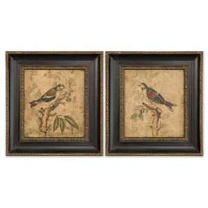 Uttermost 26.8 Inch Colorful Birds On Branch I Ii  S/2 Hand Painted 