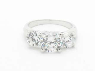 PLATINUM SILVER DIAMOND SET WHITE SAPPHIRE PROMISE RING  
