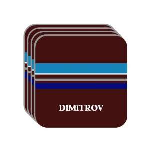 Personal Name Gift   DIMITROV Set of 4 Mini Mousepad Coasters (blue 