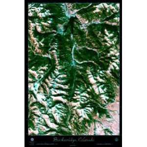  Laminated Breckinridge, Colorado satellite map photo print 