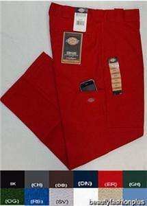 DICKIES DOUBLE KNEE CELL PHONE POCKET PANTS 85283 RED  