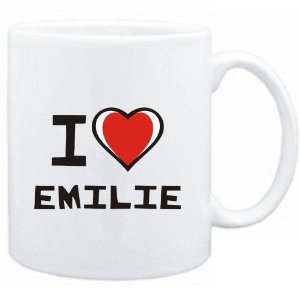  Mug White I love Emilie  Female Names