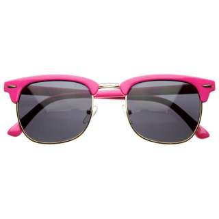 Retro Bright Multi Color Half Frame Clubmaster Style Shades Sunglasses 