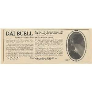  1923 Pianist Dai Buell Photo Recital Booking Print Ad 