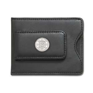  NHL Logo Black Leather Money Clip / Credit Card / ID 