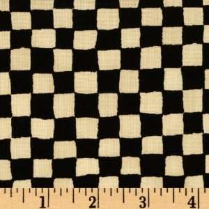  44 Wide Timeless Treasures Checker Cream/Black Fabric By 