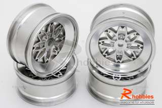   rc car vintage sakura fr 3 offset 26mm chrome wheel rim set