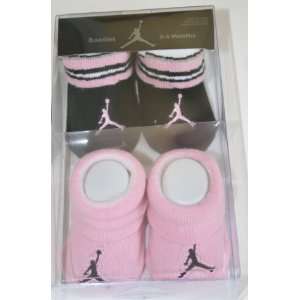   Jordan Jumpman Baby Booties Pink/Black 0 6 Months 2 pair (1 set) Baby