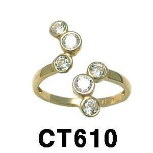  14k Fancy Cubic Zirconia Toe Ring (yellow gold) Jewelry