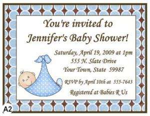 MODERN BABY BOY BABY SHOWER INVITATIONS & ENV  