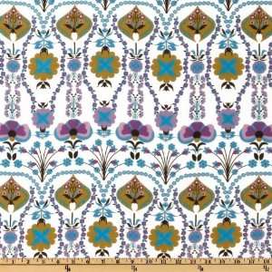  58 Wide Kaufman Chiffon Retro Floral Purple/Blue/White 