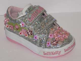 Lelli Kelly Glitter Fiori Silver Shoes LK8079 NEW  