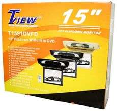 TVIEW 15 BEIGE FLIP DOWN CAR MONITOR/DVD/USB/SD PLAYER  