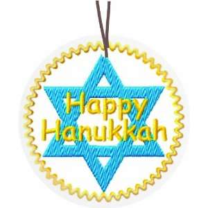  Rikki Knight Happy Hanukkah Design Glass Round Christmas 