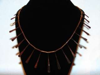   Vintage early Mexico Sterling Silver spike bib necklace 27.9 grams