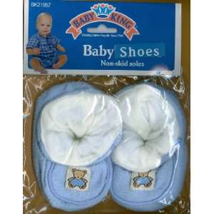   King Infant Baby Shoes Non Skid Soles Blue 0 6 Months 