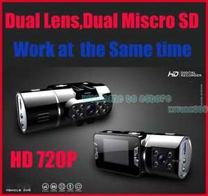 HD 720P NEW Dual Lens Dashboard Car vehicle Camera Video Recorder DVR 