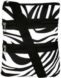 black & white zebra stripe hipster purse teen handbag cross body 