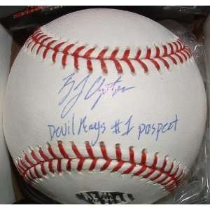  B.J. Upton Autographed Baseball   BJ OML  Devil #1 