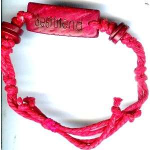  Best Friend Hemp Bracelet  Red Color  Adjustable 