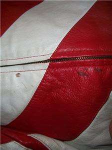 Michael Hoban WHEREMI Leather Motorcycle Jacket / Coat Sz M Flag Stars 