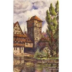  1910 Vintage Postcard Henkersteg Nuremberg Germany 