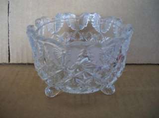 Butterfly Candy Dish Hofbauer Collection Lead Crystal Footed Bowl 