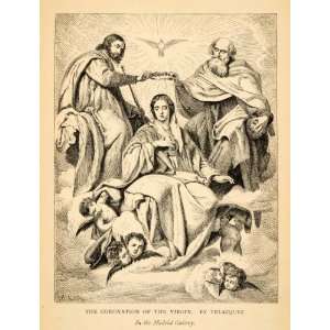  1881 Print Coronation Virgin Diego Velazquez Madrid 