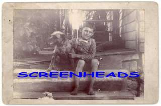 19TH Century Poor Boy Hairy Cur Dog CABINET CARD PHOTO  