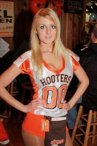 BRAND NEW HOOTERS WHITE 00 NEW STYLE UNIFORM JERSEY 100% AUTHENTIC 