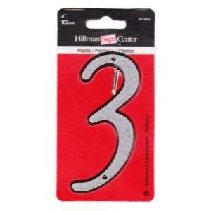   Hillman Group 841602 4 Inch Nail On Reflective Plastic House Number 3