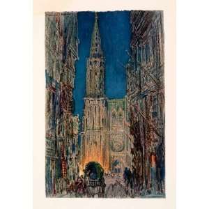  1918 Print George Wharton Edwards Strasbourg Cathedral 
