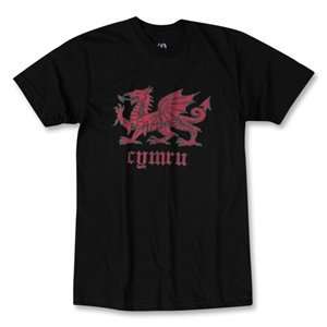  Objectivo Welsh Dragon Soccer T Shirt (Black) Sports 