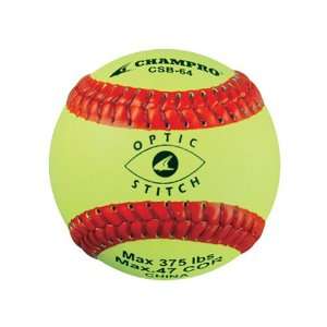  Champro CSB 64 Optic Stitch Softballs Set Of 2 OPTIC 