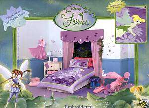   Embroidered Lilac/Purple TINKERBELL Fairy SINGLE Quilt/Doona Cover Set