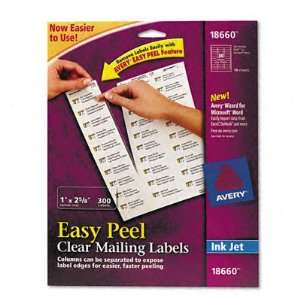  Easy Peel Inkjet Mailing Labels 1 x 2 5/8 Clear 