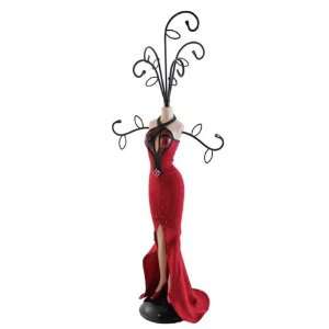   Jewelry Holder Cocktail Party Mannequin Large Red 18in