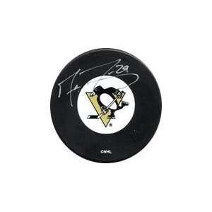  Marc Andre Fleury Autographed Hockey Puck   Autographed 
