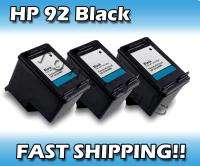 3pk Black Ink Cartridge For HP 92 Deskjet 5420v  