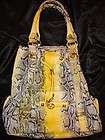  Global CHIC City TOTE IMAN Yellow PYTHON Snakeskin EMBOSSED Purse 