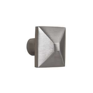 1 Solid Brass Square Cabinet Knob   Brushed Nickel