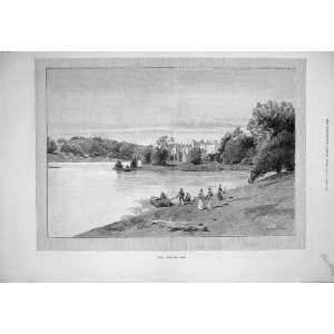1890 English Homes Combermere Abbey Lake Montbard Art  