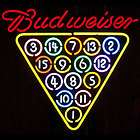 Budweiser Billiards Game Room/ Bar Beer / Neon Light Sign New