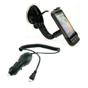   Cup Windscreen Mount & Car Charger for HTC Desire