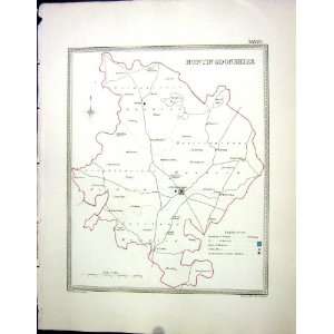   Antique Map C1850 Huntingdonshire England Huntingdon