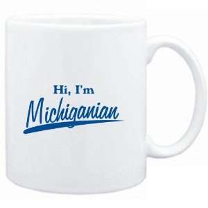  Mug White  HI, I AM Michiganian  Usa States