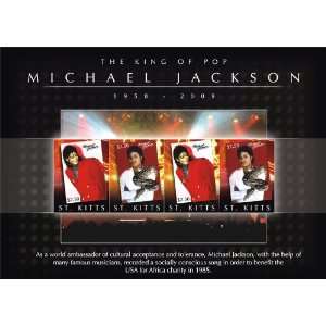  Michael Jackson   King of Pop St Kitts Stamps STK0907SH 