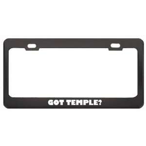 Got Temple? Last Name Black Metal License Plate Frame Holder Border 