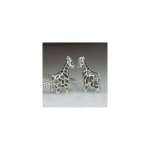  Pandora style silver plated metal bead giraffe